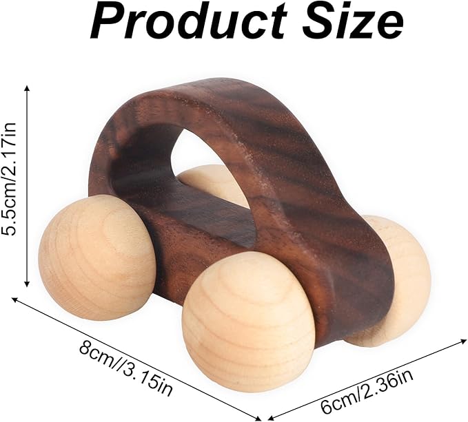 BOXOB Wooden Toys Cars, VehicleToy for Fine Motor Skill Development Wood Baby Push Race Car for Kids Toddlers Baby Boy Girl Birthday Nursery Decor Gift (Color 3)