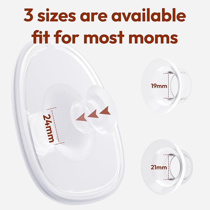 NCVI Hands Free Breast Pump 8131, Wearable Breastfeeding Pump with 4 Modes & 9 Levels, Portable Rechargeable Milk Pump with LED Display, Low Noise & Discreet, 19/21/24 mm Flanges, White