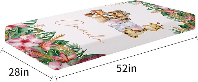 Personalized Baby Crib Bedding Set - Custom Name Lions Design 3 Pcs Set - Soft Blanket with Double Layer Dotted Backing, Fitted Sheet, Room Rug for Newborns Boys Girls Shower Gift