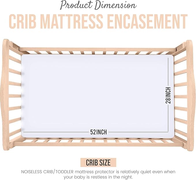 Utopia Bedding Zippered Mattress Encasement Crib, 100% Waterproof Bed Bug and Dust Mite Proof Mattress Protector, Absorbent Six-Sided Mattress Cover