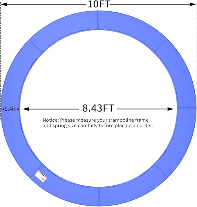 16FT/15FT/14FT/12FT/10FT Trampoline Safety Pad Replacement, Round Trampoline Spring Protection Cover, Fits 16FT/15FT/14FT/12FT/10FT Frames, Water-Resistant Trampoline Accessories