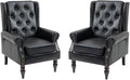 Mid-Century Wingback Chairs Set of 2, Faux Leather Accent Chairs Armchair by Lin-Utrend