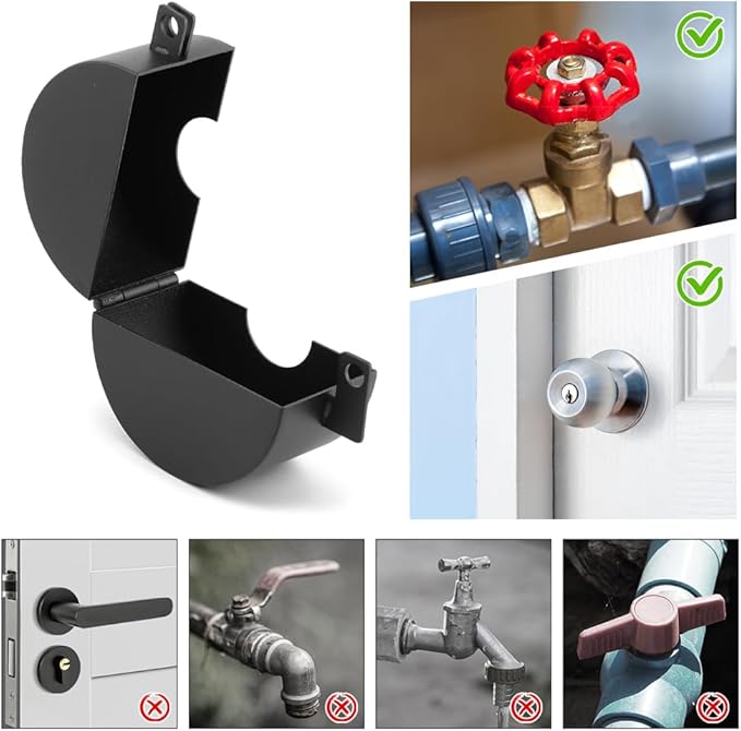 Door Knob Lockout Device with Padlock, Child Proof Door Knob Covers, Prevents Turning of Doorknob and Access to Keyhole, Doors Handle Locks, Covering Faucets/Valves(Color:B)