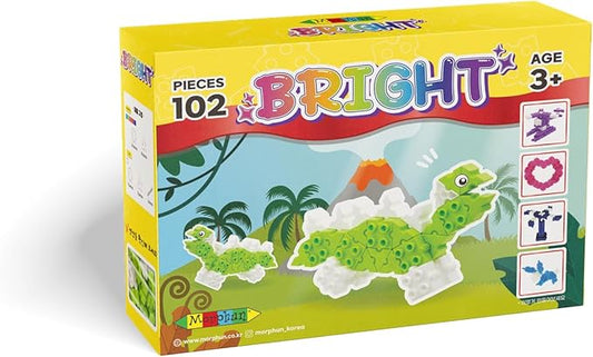 STEM Toys for Kids Ages 3 Bright 2025 | Educational Building Blocks Set | 102-Piece BPA-Free Plastic | Enhances Creativity & Fine Motor Skills | Includes Instruction Booklet - Pink