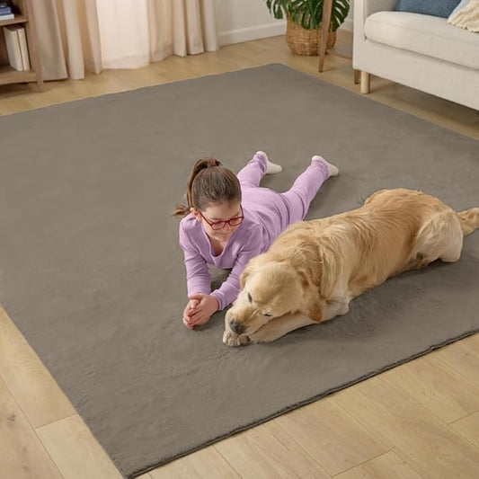 GORILLA GRIP Ultra Soft Washable Area Rug, Stain and Slip Resistant Plush Thick Carpet for Bedroom Living Room, No Shed Floor Rugs, Pet Friendly, Dorm Essentials, Kids Nursery Home Decor, 4x6, Taupe