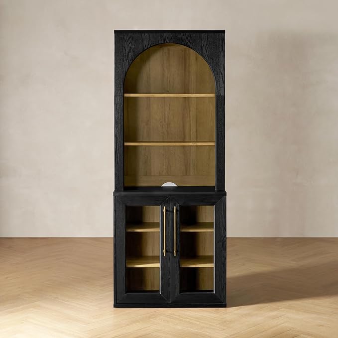 mopio Blake Tall Display Cabinet, Kitchen Buffet Pantry Cupboard, Trophy by MopioInc