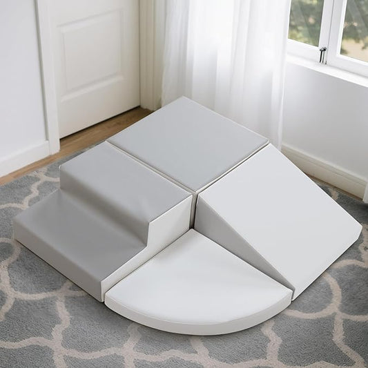 Foam Blocks Climbing for Kids: Toddler Toys for Indoor and Outdoor Fun - Soft PU Leather Play Structure for Crawling and Sliding - Ideal for Playhouse and Play Gym Activities