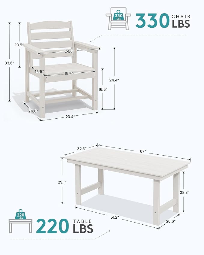 SERWALL Patio Dining Chair Set of 2 - Image 4