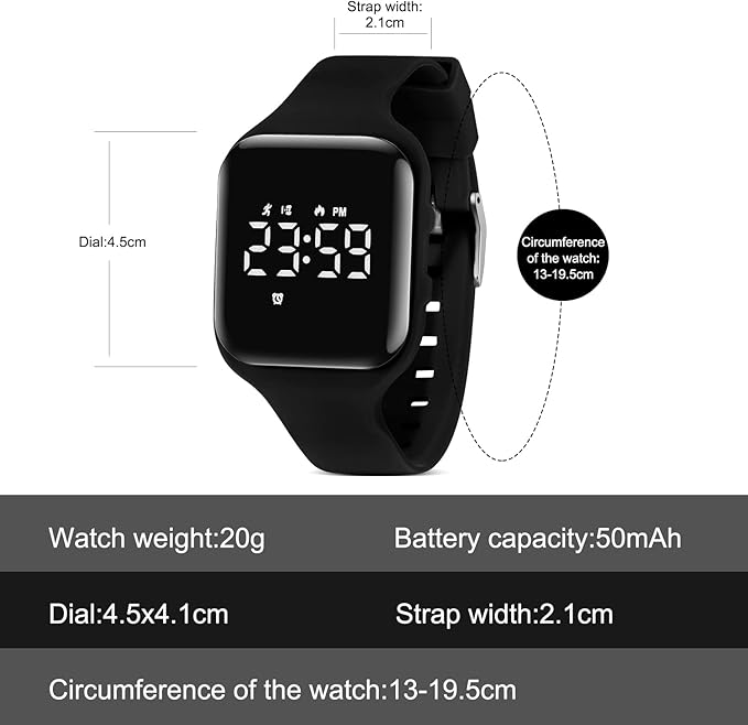 Kids Watches for Girls Boys Digital Sport Watch with Step Counter Pedometer Vibration Alarm Clock, No App Waterproof Fitness Tracker Kids Watch Boys Girls Teens Students Ages 5-16