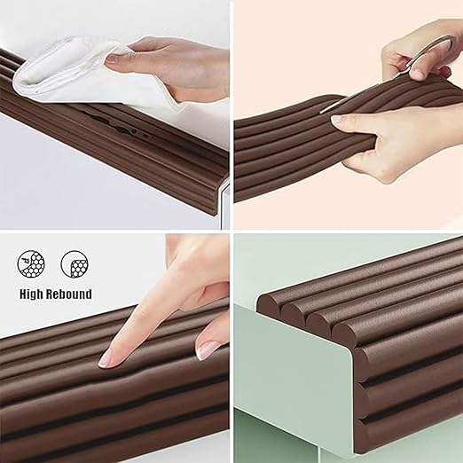 Bunk Bed Ladder Pads,Traction Treads for Stair Steps,Soft Extra-Wide Edge Protector,Self-Adhesive Bunk Bed Ladder Cover Foam Padding,Furniture 16.5 Ft Brown