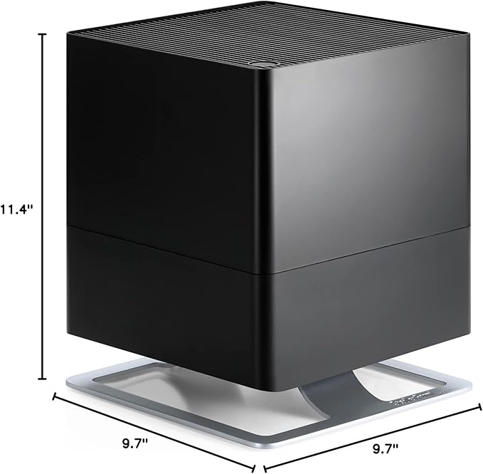Stadler Form humidifier Oskar, energy-saving humidifier for rooms up to 540 square feet, evaporator with automatic switch-off, dimmable LEDs, very quiet, black