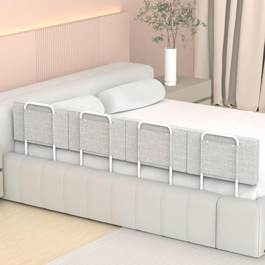 Bed Rail, Bed Rail for Toddlers, Kid, Adult, 78.7" Bed Side Rails for Full, Queen, King, Twin, Bunk, Dorm Beds to Prevent Falls, Bed Rails Can be Flexibly Combined, Easy Installation (Gray, 4 Packs)
