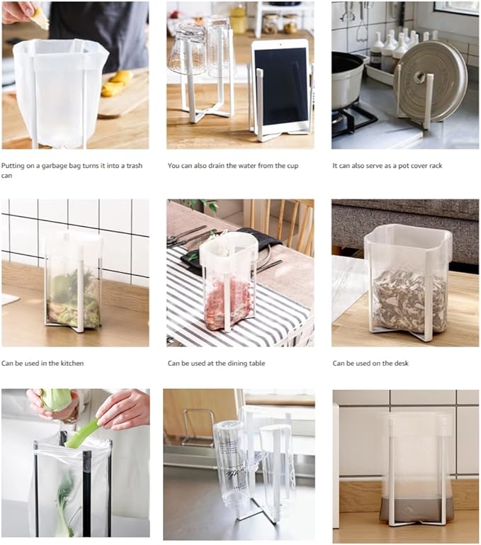 Kitchen Stand Holder, Plastic Bag Drying Rack, Multifunctional Countertop Cups Bottles Drying Rack for Plastic Bags, Bottles and Cups, Shelf Trash Bag