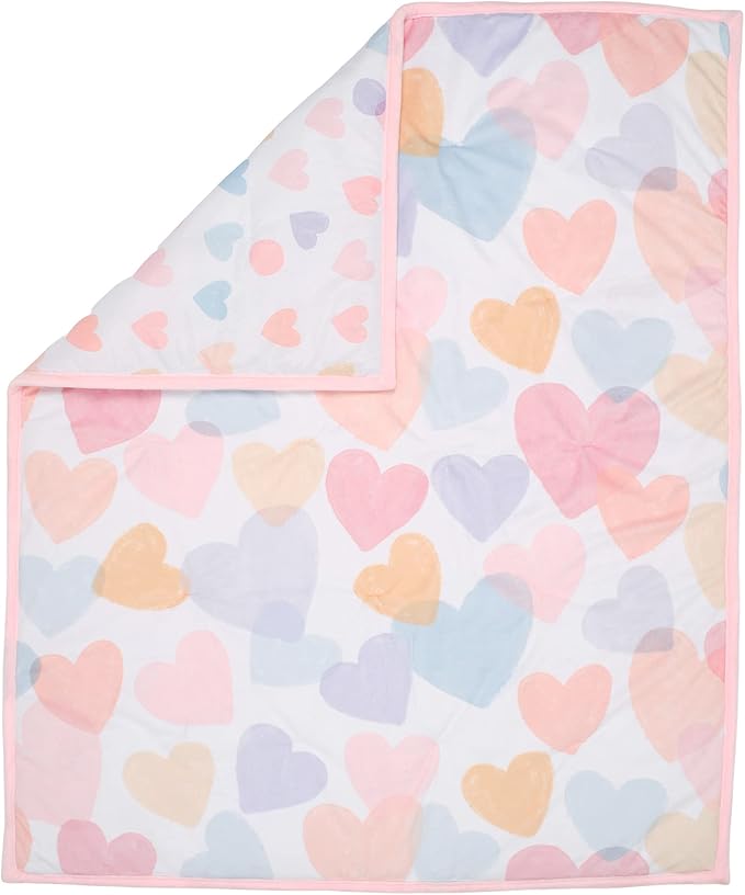 Bedtime Originals Rainbow Hearts Pink/Purple 3-Piece Baby Crib Bedding Set