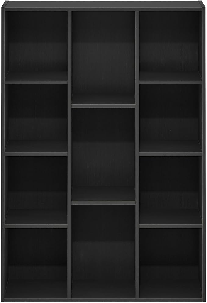 Furinno Luder 11-Cube Open Shelf Bookcase, Bookshelf, Blackwood