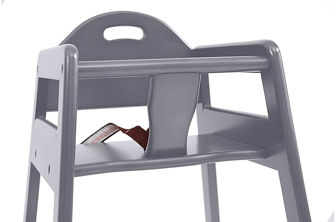 Wooden High Chair for Baby & Toddler – Restaurant-Style Stackable HighChair with Commercial Grade Solid Wood for Dining Table & Kitchen – Compact & Portable Design for Home & Restaurant Use - Gray