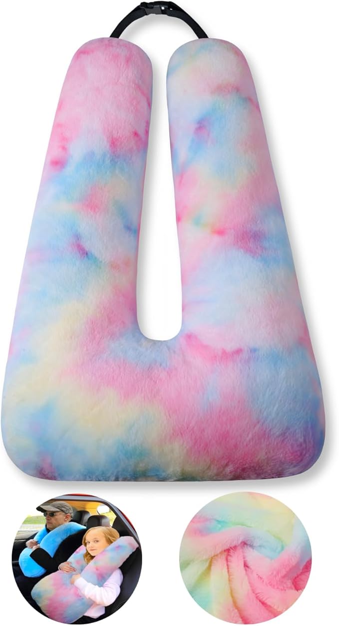 Travel Pillow Car Pillow Kid Car Sleeping The Sleeping Aid for Adults and Kids on Road Trips Kids Travel Pillow Colorful Pink