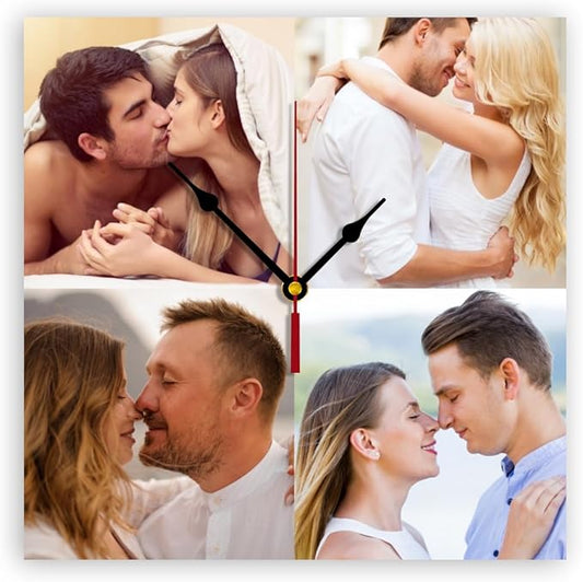 Generic Custom Wall Clock Personalized Wall Photo Customized Round Clock for Birthday Wedding Present Family Friends Gifts, 10inch-25cm