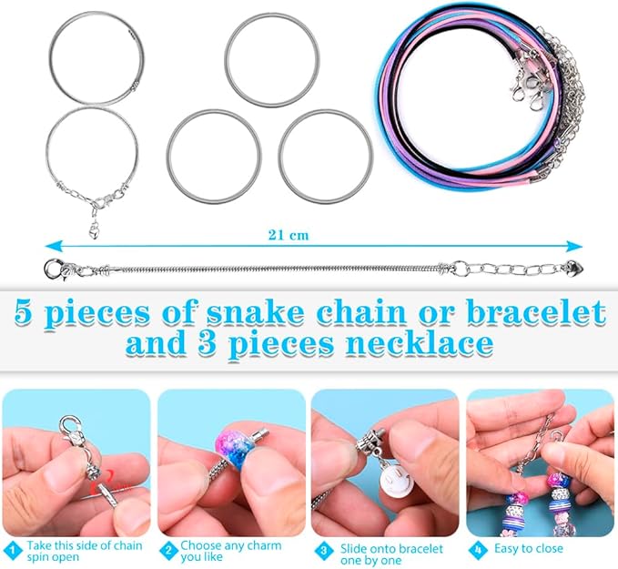 AIPRIDY Charm Bracelet Making Kit,Unicorn Mermaid Crafts Gifts Set Can Inspires Imagination and Creativity,Jewelry Making Kit Perfect Gifts for Girls 5-12 Years Old (125 Pieces)