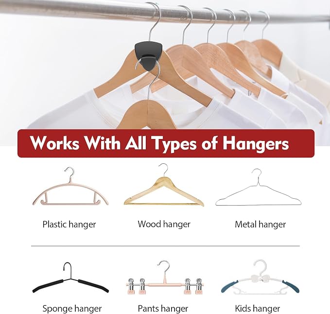 Latoxcaa Space Saving Standard Hanger Hooks 50Pcs, Upgrade Heavy Duty Space - Image 5
