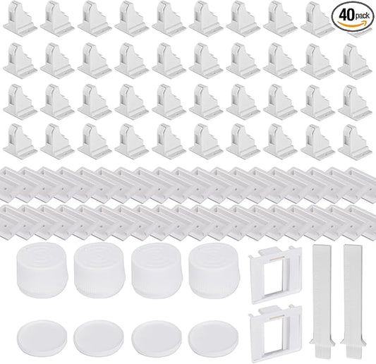 Adhesive Magnetic Cabinet Locks Baby Proofing for Cabinets & Drawers (40 Locks and 4 Keys)