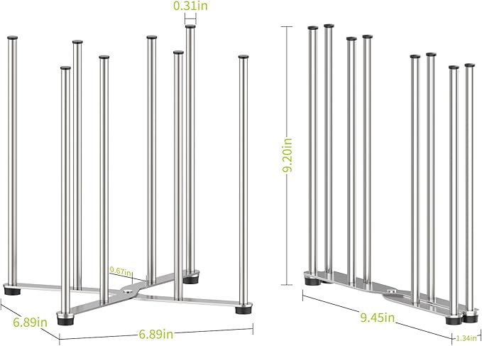 Reusable Bag & Bottle Drying Rack, Baby Bottle Drying Rack, Collapsible Cup Drying Rack for Glass, Mugs -Stainless Steel Countertop Organizer