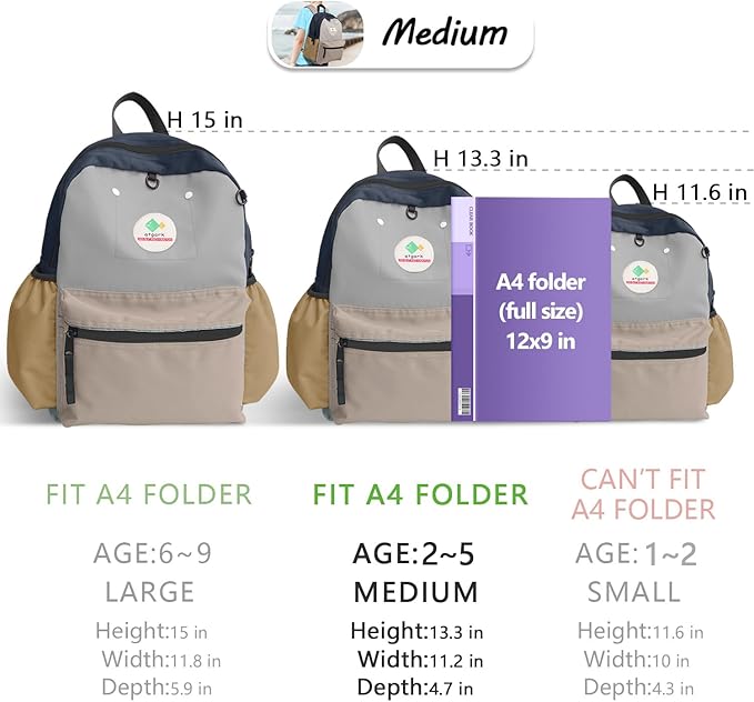 Toddler Backpack for Boys 2-5: Preschool Kindergarten Backpack - 13" Daycare Backpack Fit A4 Folder