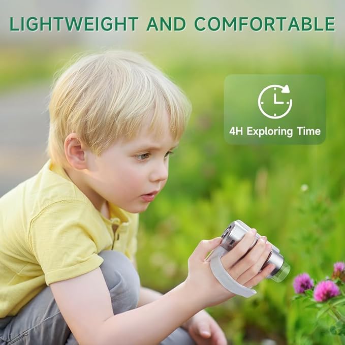 Microscope for Kids, [3-in-1] 1000X Handheld Mini Scope with 2" LCD Screen, Portable Miniscope for Kids 8-12 Halloween Christmas Birthday Edu Gifts, 32GB TF Card Included