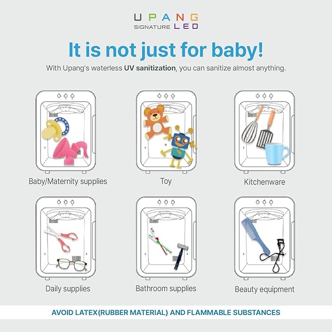 Signature UV LED Waterless Baby Bottle Sanitizer Large Capacity UV All-in-One Household Cleaning Sanitizing (Seige Green)