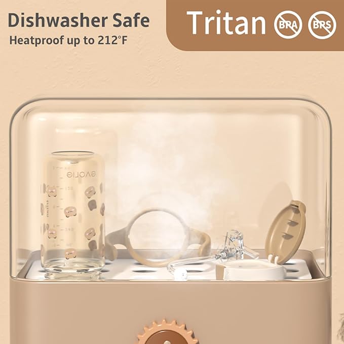 Evorie Tritan Spill Proof Toddler Straw Sippy Cup, 10 oz for Baby and Toddlers 1-3 Years Old, No Spill Straw Water Bottle with Removable Handles, Ideal for School, BPA-Free (Imaginations)