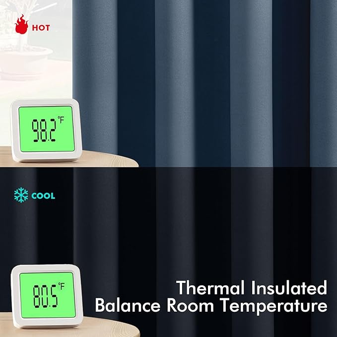 MIULEE Short Curtains for Windows - Stone Blue Blackout Half Window Curtains Thermal Insulated Privacy Drapes for Kitchen Bedroom Bathroom Grommet Top Small Basement Tiers W40 x L36 Inch 2 Panels