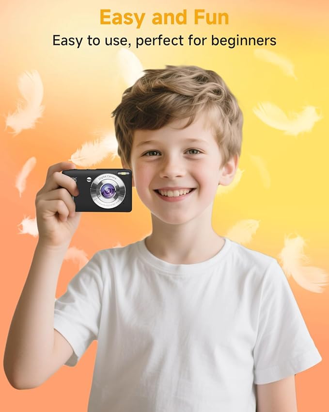 Digital Camera, 44MP FHD 1080P Camera for Kid with 16X Zoom Anti Shake, Compact Small Camera with 32GB SD Card, Digital Camera for Teens for Teens Girls Kids Adults(Black)