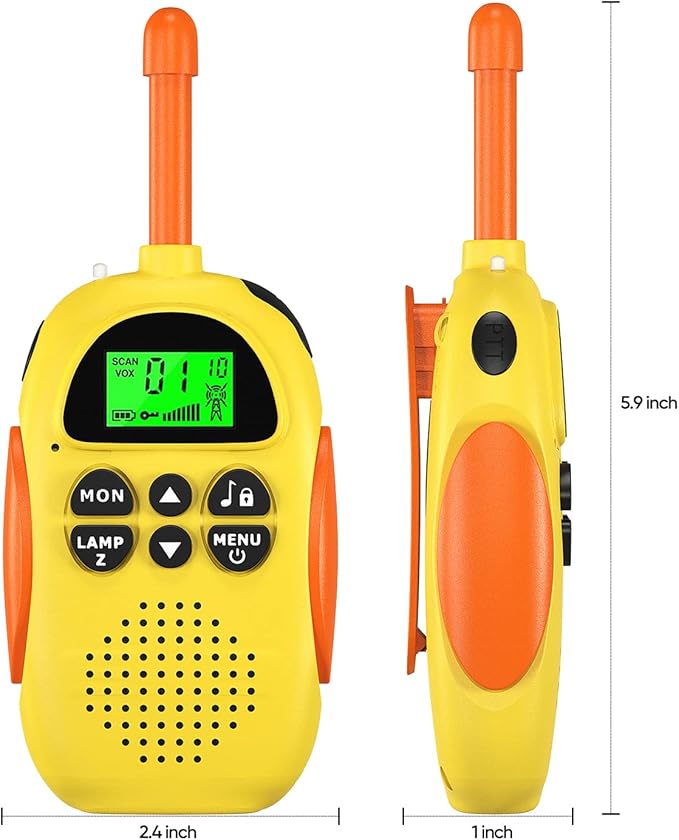 Walkie Talkies for Kids Rechargeable 2 Pack Walkie Talkies, Long Range 22 Channels 2 Way Radio Kids Birthday Toy Gift for 3-12 Year Old Boys Girls Outdoor Adventures Camping Hiking