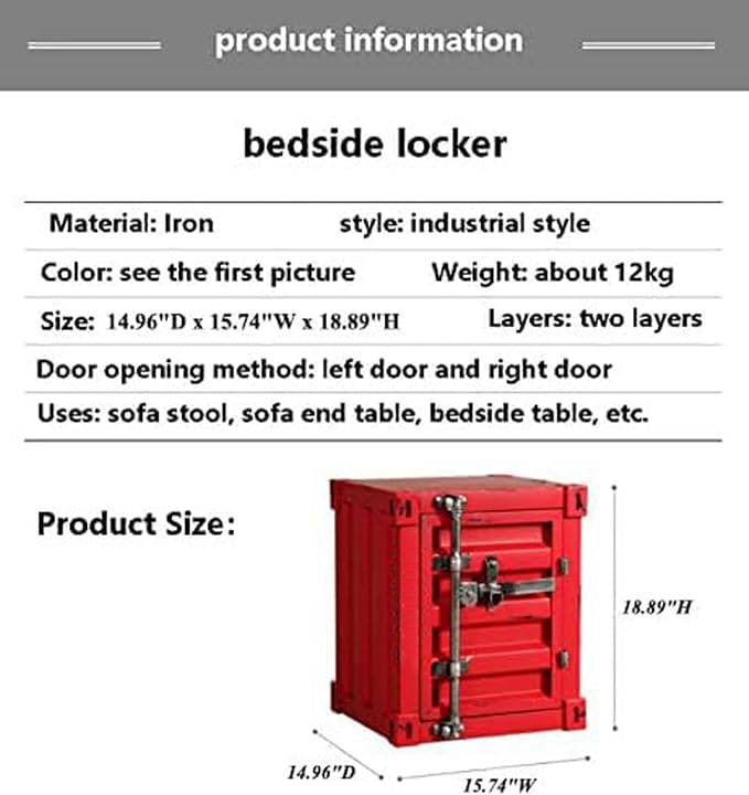 ZHAOYONGLI-End Tables Industrial Nightstand Table, Old - Image 2