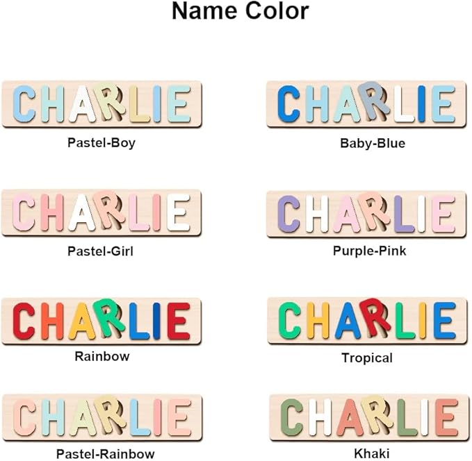 Personalized Name Puzzle for Kids, Personalized Baby Gifts Custom Name Puzzles for Toddlers 1-3 Animal Puzzle, Customized 1st Birthday for Girls & Boys Wooden Puzzle Montessor Toys for Kids