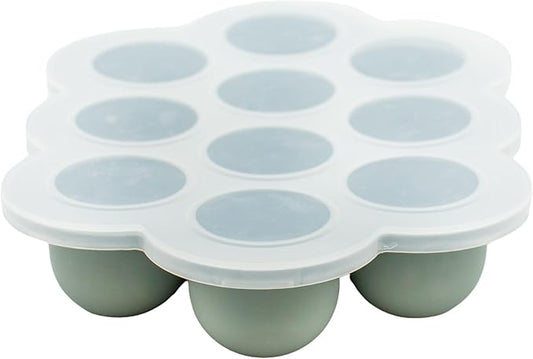 WeeSprout Silicone Baby Food Freezer Tray with Clip-on Lid - Perfect Storage Container for Homemade Baby Food, Vegetable & Fruit Purees, and Breast Milk