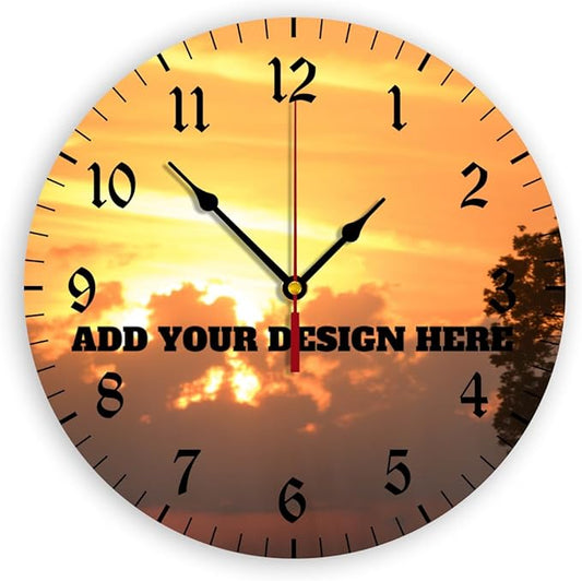Generic Custom Wall Clock Personalized Clocks with Photo Text Logo Customize Gifts for Kitchen Bathroom Home Wedding Friend Family Lover, 12inch-30cm