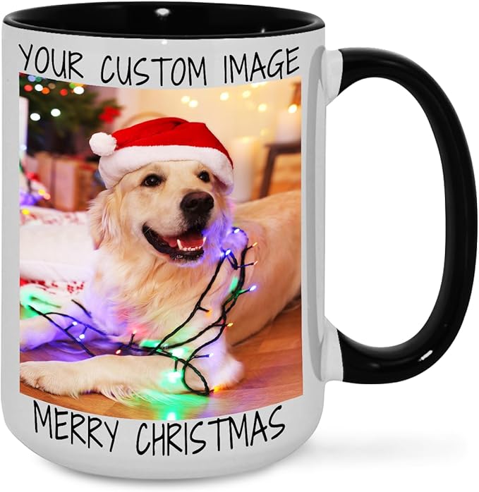 Ship Next Day Custom Mug Design Your Own Photo Text Personalized Picture Gifts for Women Men Customized Gifts Idea Personalized Coffee Mugs 15oz Black Handle