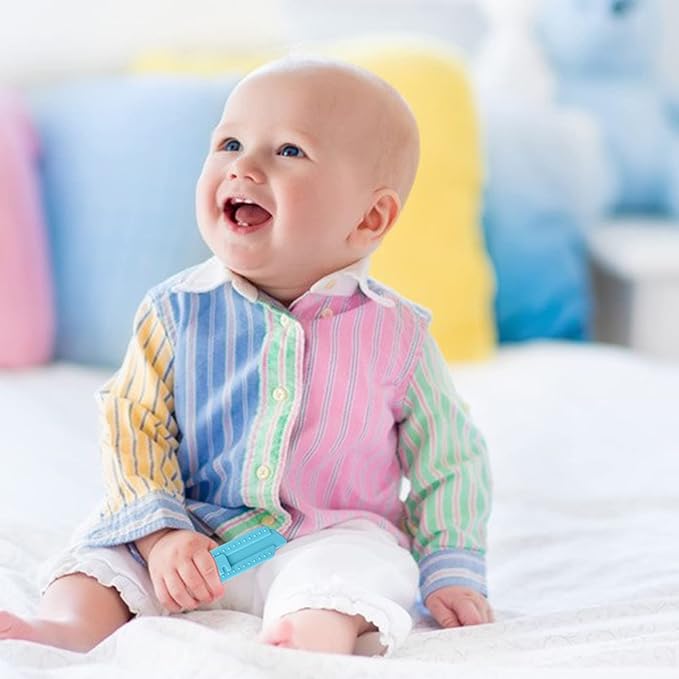 Fu Store 4 Pack Soft Silicone Teething Toys for 0-12Months 6-24 Months Toddlers Infant Hammer Tools Shape Baby Teethers Relief Soothe Babies Gums Set