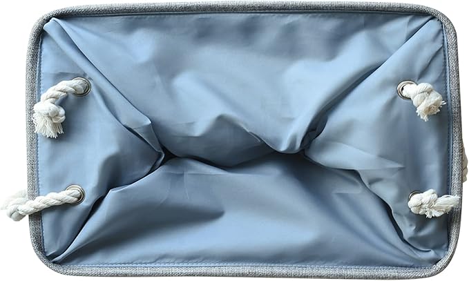 Small Fabric Storage Baskets (6-Pack), Foldable Gift Baskets with Rope Handles for Home & Office Organization