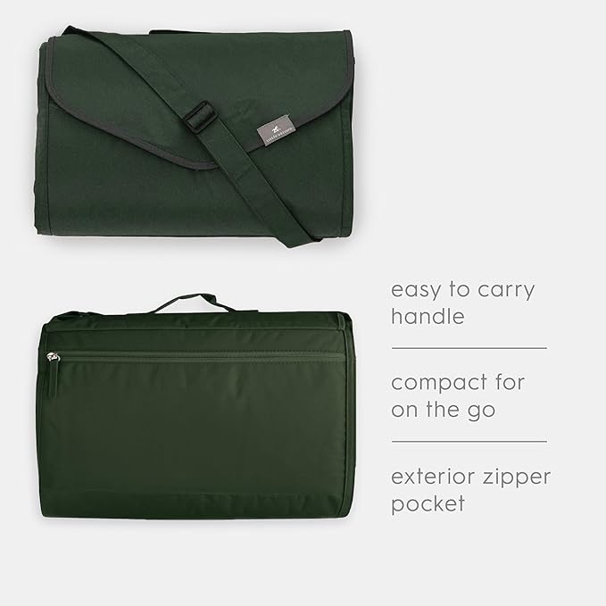 Little Unicorn 5'x5' Outdoor Family Picnic & Beach Blanket | Durable & Water-Resistant Fabric | Compact Fold & Easily Wipes Clean | Zipper Pocket (Tropical Leaf)