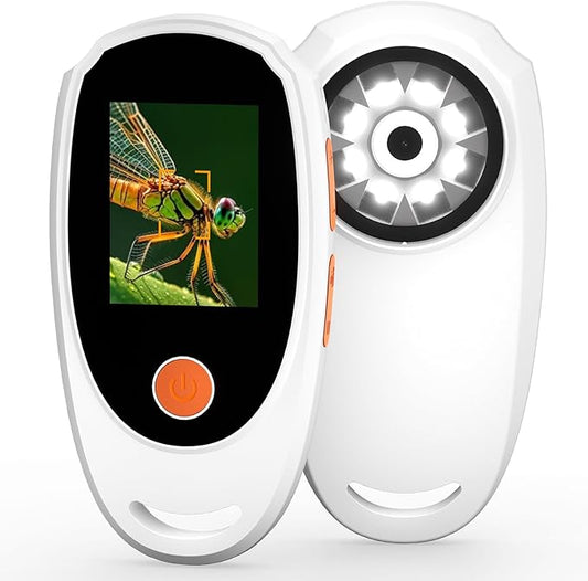 Magnifying Glass for Kids, Digital Microscope with 2.0" IPS Screen,500X,8 Adjustable LEDs,Handheld Microscope for Insect Plant Leaf,Coin Magnifying Glass and Small Fonts,USB Connection to PC