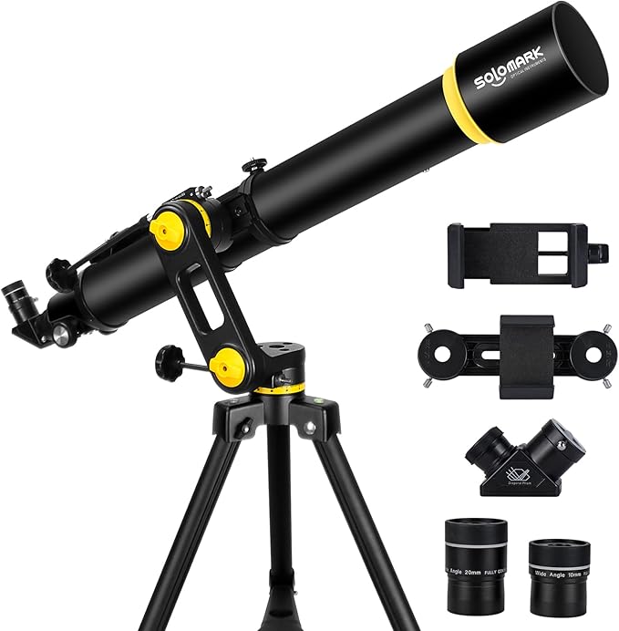 Telescope, Telescopes for Adults Astronomy Professional, 90mm Aperture 1000mm High Powered Telescope for Beginners & Kids with Precision Adjustment Vertisteel AZ Mount Tripod Phone Adapter