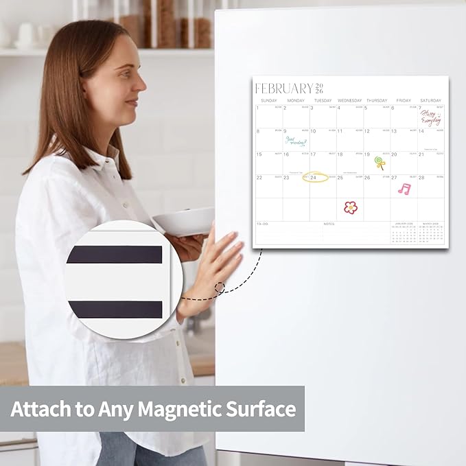 2025-2027 Magnetic Fridge Calendar 21 Monthly Magnetic Calendar for Refrigerator Planner Runs from October 2025 Until June 2027 Easy Organizing Markers Tearable (Simplicity)