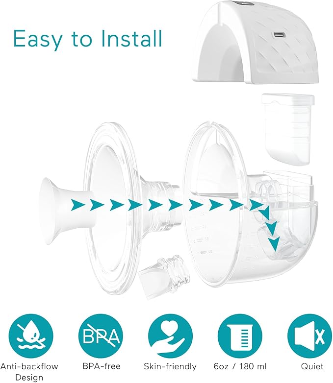 Paruu P10 Hands Free Breast Pump Wearable, 338mmHg Strong Suction, Low Noise, 4 Modes & 9 Levels, Electric Breast Pump Portable, Smart Display, 19/21/24/28mm Insert/Flange, 2 Pack (White)