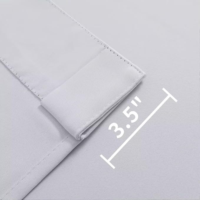 Joydeco 72 Inch 60% Blackout White Curtains 2 Panels,Elegant Soft Sheer Curtains for Bedroom,Thermal Insulated Black Out Drapes for Living Room,Rod Pocket Back Tab Drapes(W37 x L72 Inch,Greyish White)