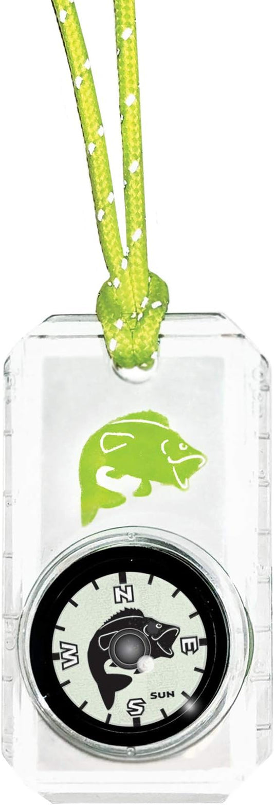 Big Discoveries Wildlife Compass for Kids - Children's Compasses for Camping, Hiking, and Exploring | Break-Away Neon Lanyard