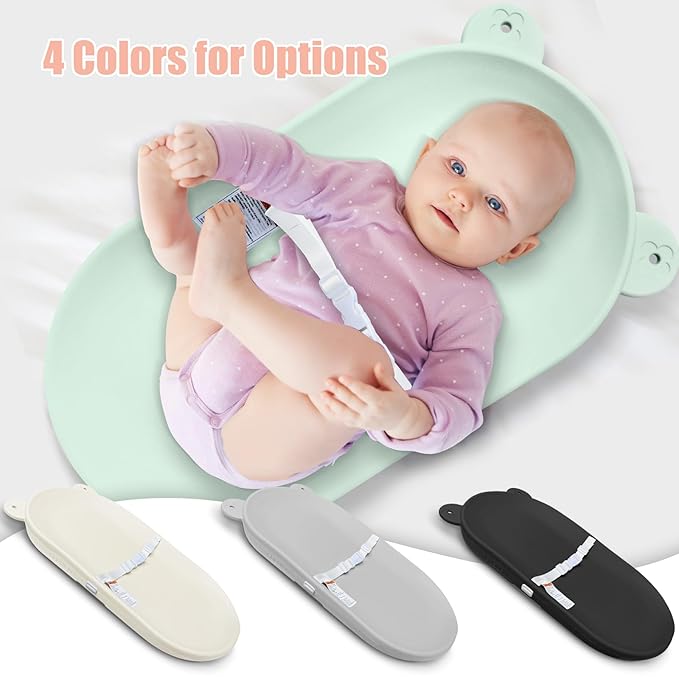 Baby Changing Pad, EVA Waterproof Non-Slip Changing Table Pad with Adjustable Strap for Dresser Changing Table Nursery, Portable Diaper Changing Pad, Green