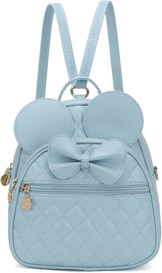 KL928 Girls Bowknot Polka Dot Cute Mini Backpack Small Daypacks Convertible Shoulder Bag Purse for Women