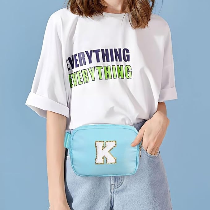 YOOLIFE Graduation Gifts for Girls Teen Girls - Initial Crossbody Bag for Girls Teens Belt Bag Fanny Pack, Personalized Preppy Stuff Dance Gifts for Teen Girls Kids, Birthday Gifts for Girls